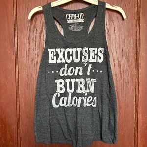Chin Up Apparel Gray Heather Racerback Tank Top